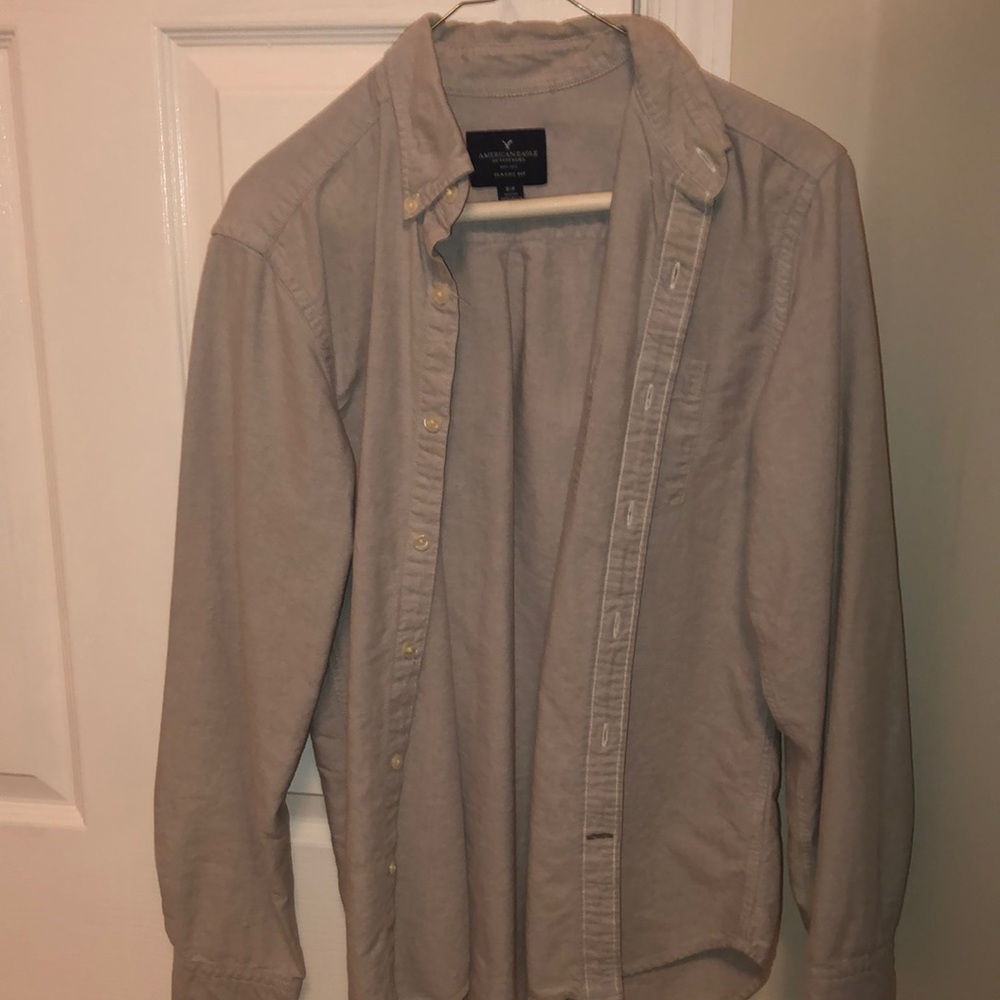 Grey American eagle button down